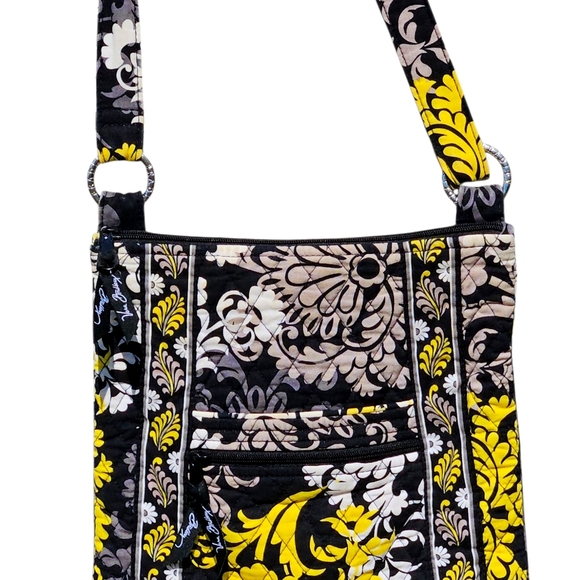 Vera Bradley Handbags - Vera Bradley Yellow and Black Crossbody Bag with Quilted Design